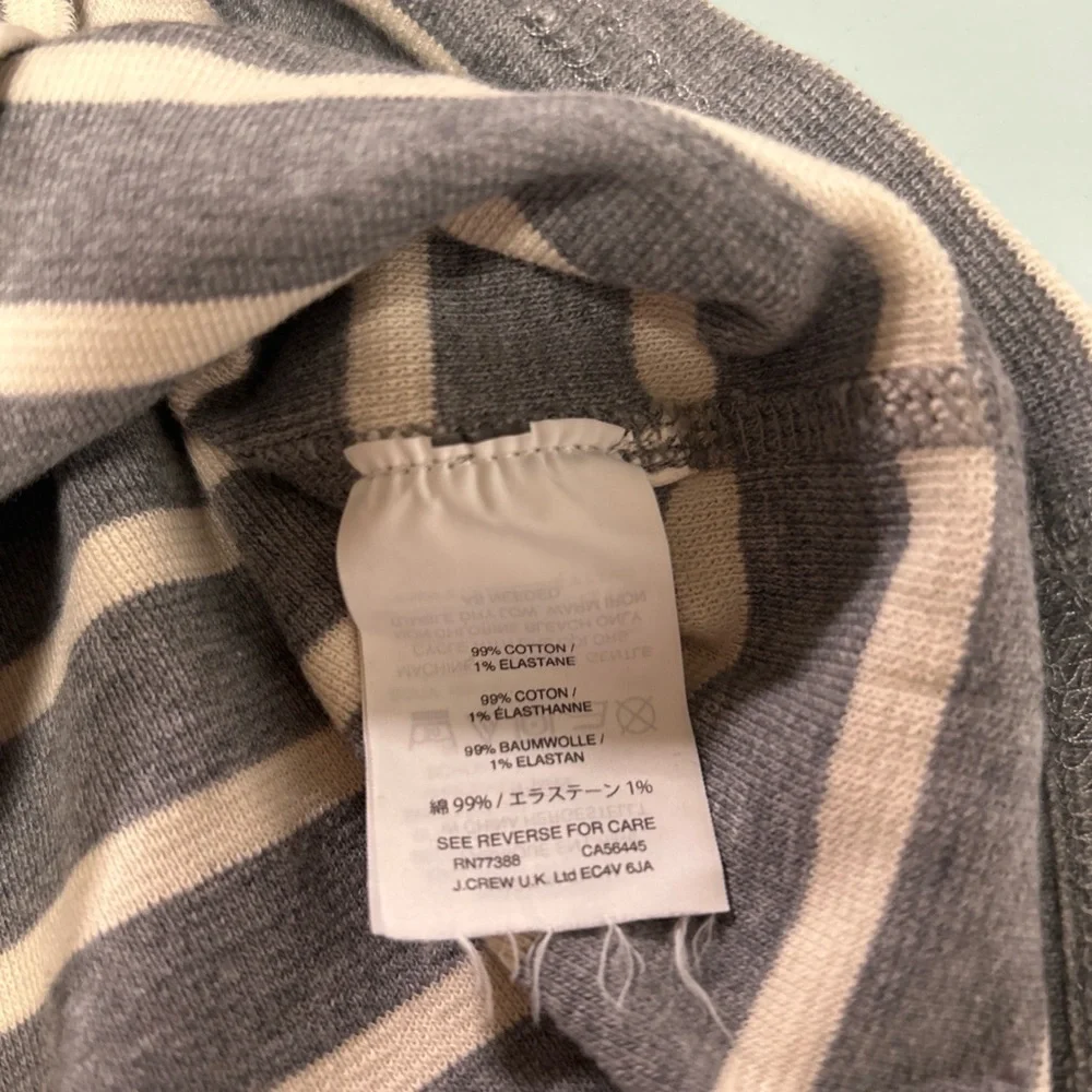 J. Crew Gray and Cream Striped Top